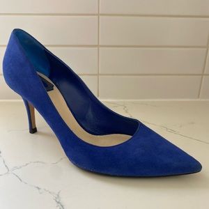 Christian Dior Blue Suede Heels, Size 37.5